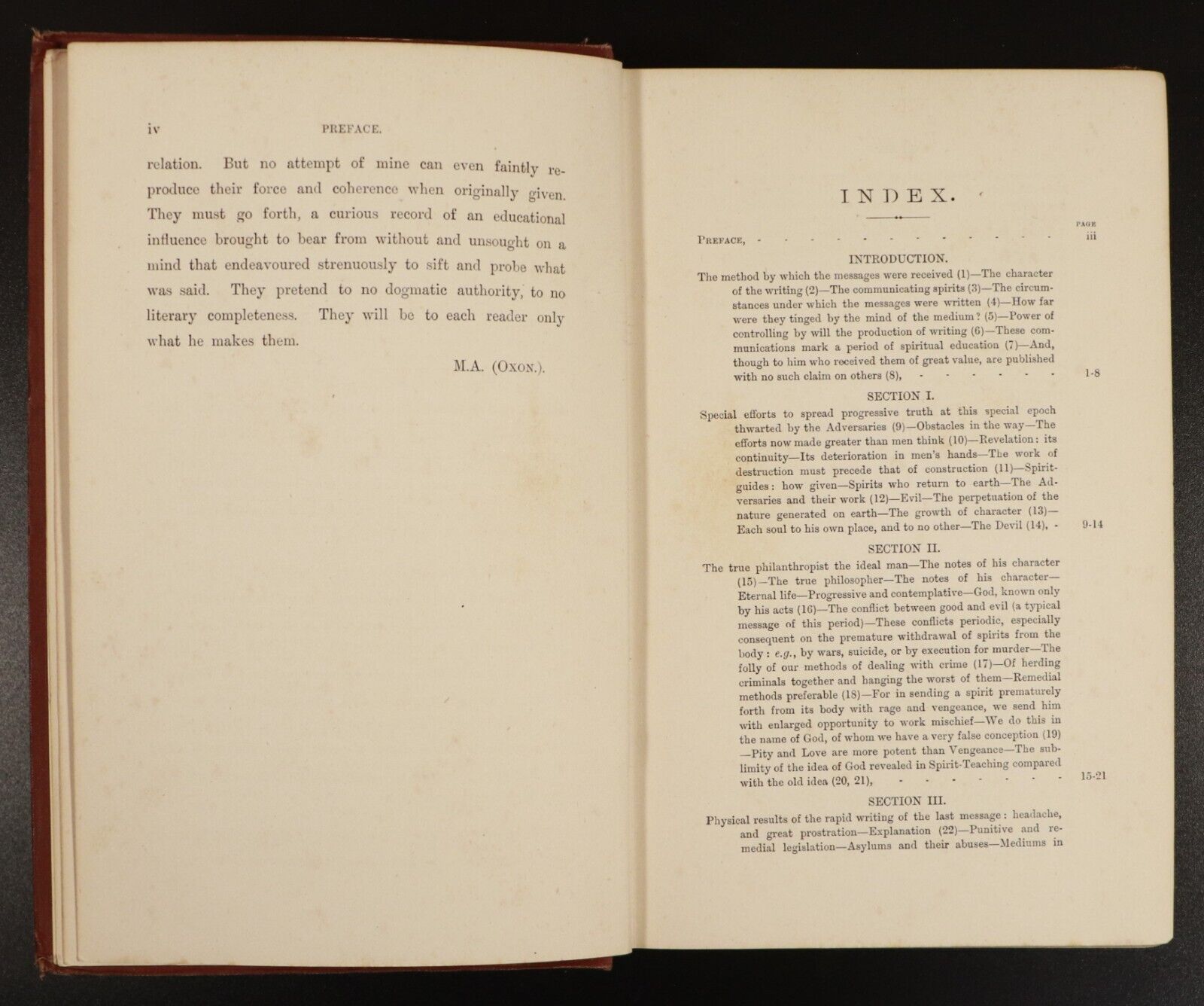 1883 Spirit Teachings by M.A. Oxon Scarce Antiquarian Occult Book Spirituality