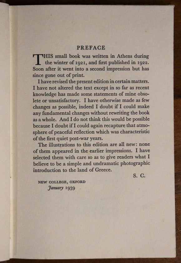 1939 Ancient Greece by Stanley Casson 1st Edition - Antique History Book