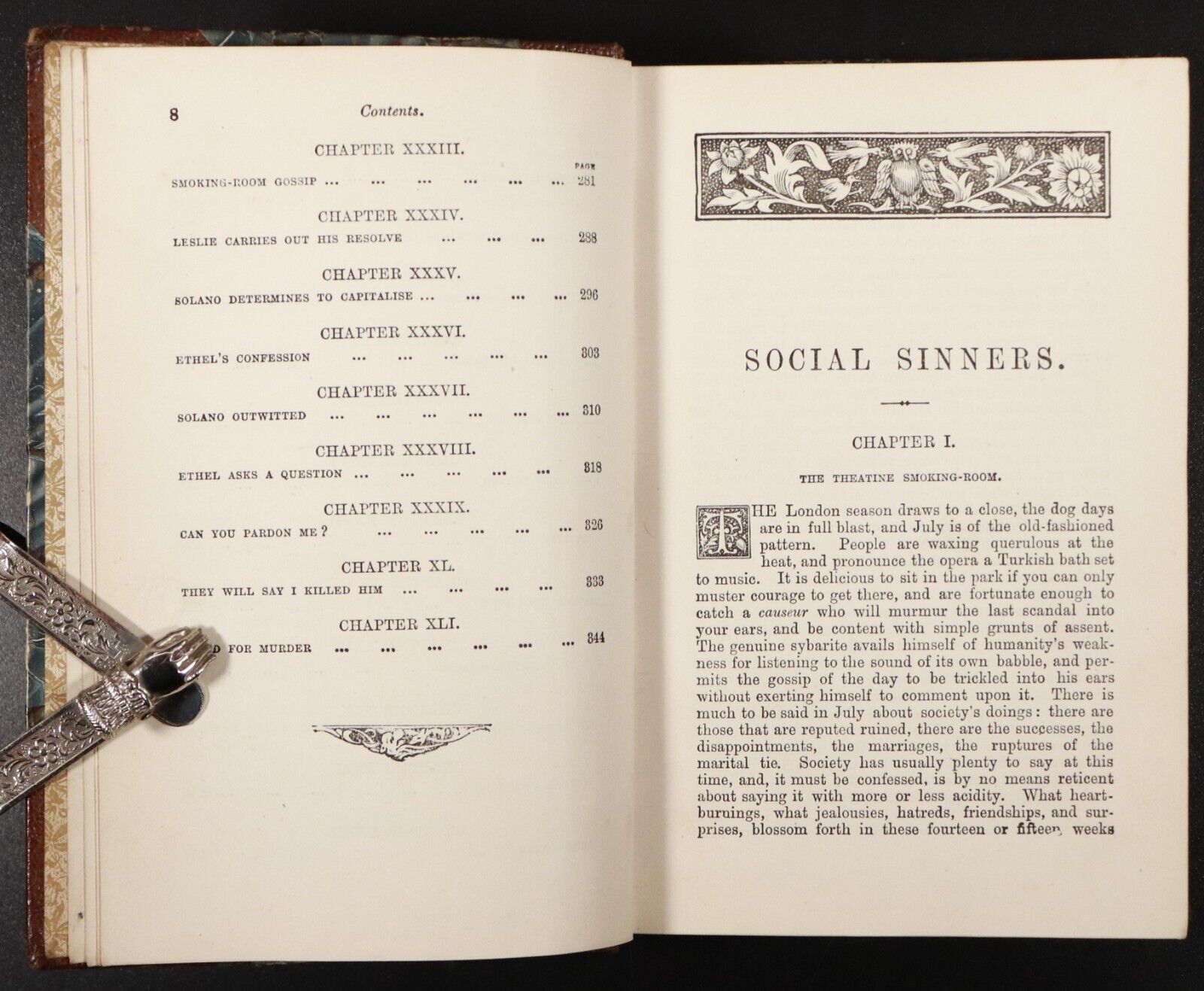 c1895 Social Sinners by Hawley Smart Antique Fiction Book