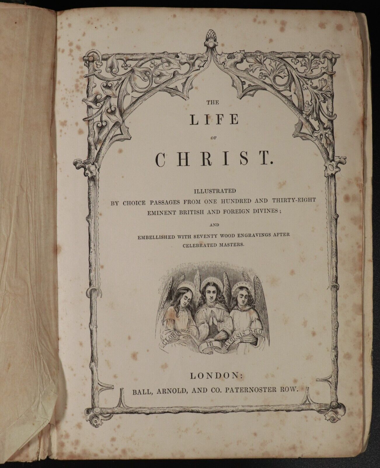 c1875 The Life Of Christ Illustrated Antique Theology Book Wood Engravings