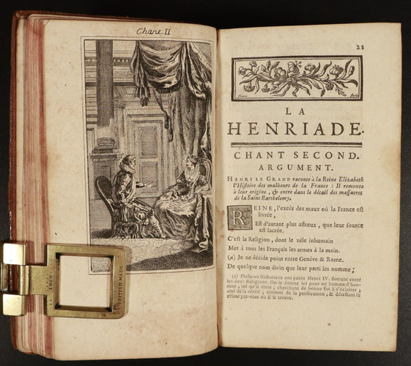 1762 La Henriade Par Monsieur De Voltaire Antiquarian French Poetry Book