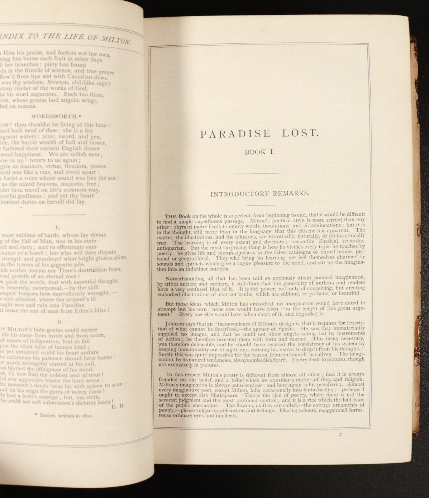 c1864 Poetical Works Of John Milton by E. Brydges Antique Poetry Book JMW Turner