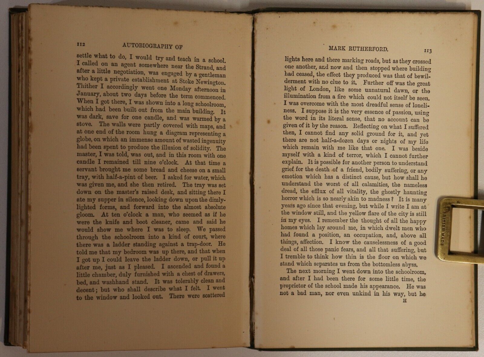 1896 The Autobiography Of Mark Rutherford Antique British Literature Book