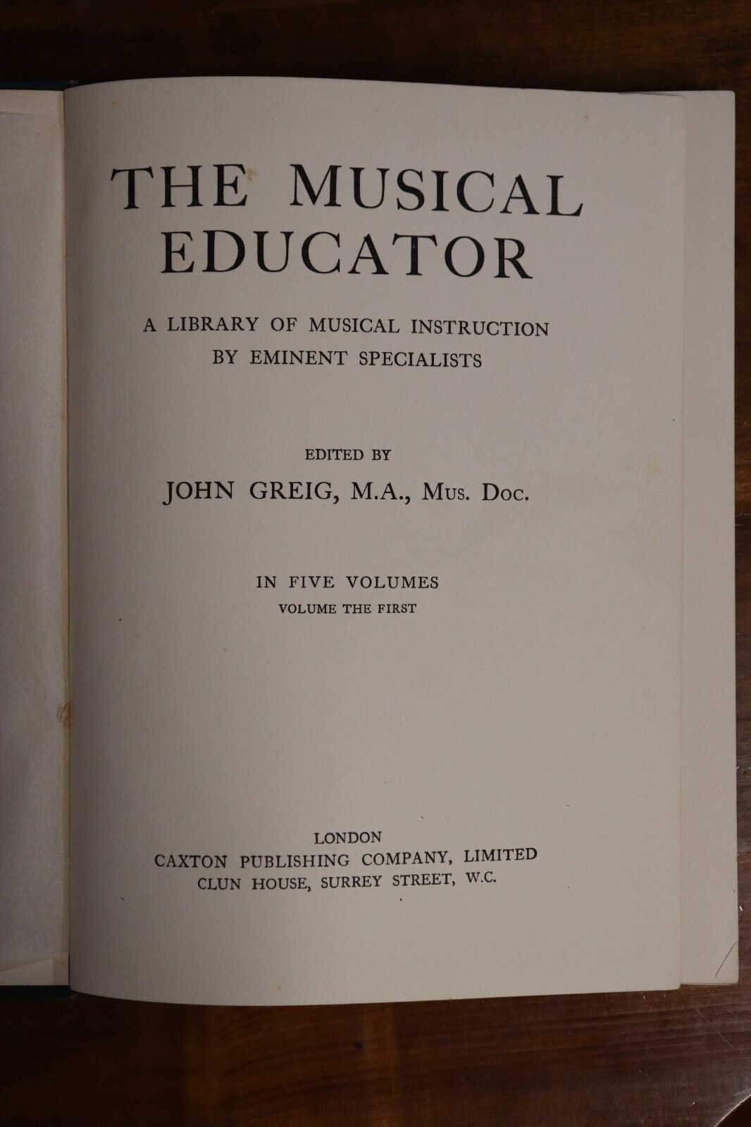 c1910 5vol The Musical Educator by John Greig Antique Music Reference Book Set