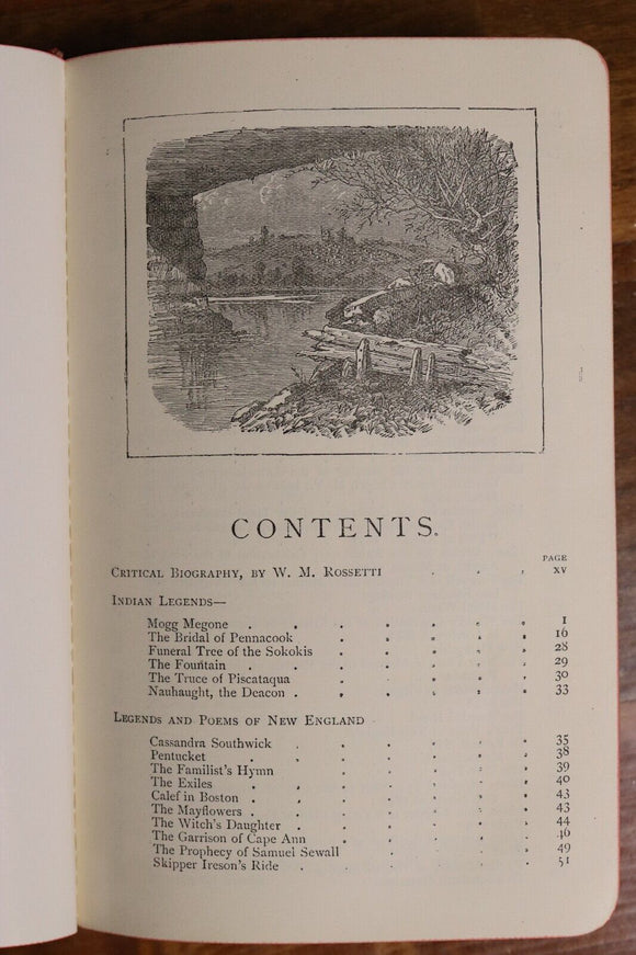 c1910 The Poetical Works Of John Greenleaf Whittier Antique American Poetry Book