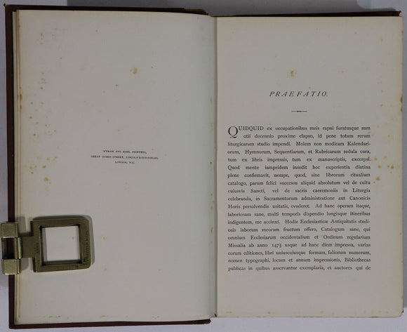 1886 Bibliographia Liturgica by W.H.I. Weale Theology Religious Reference Book