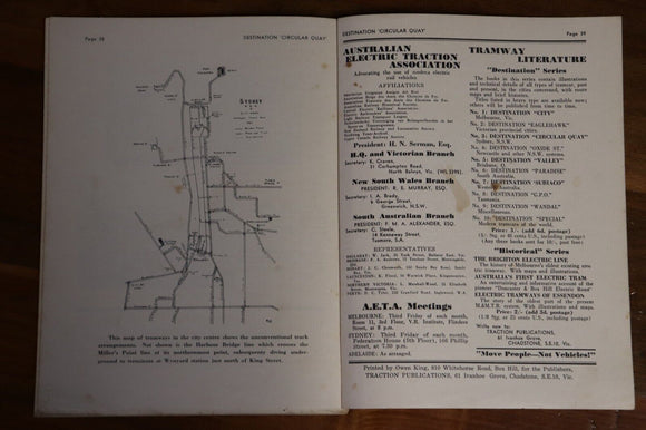 1958 Destination Circular Quay Pictorial Review Of Sydney Tramcars Rail Book