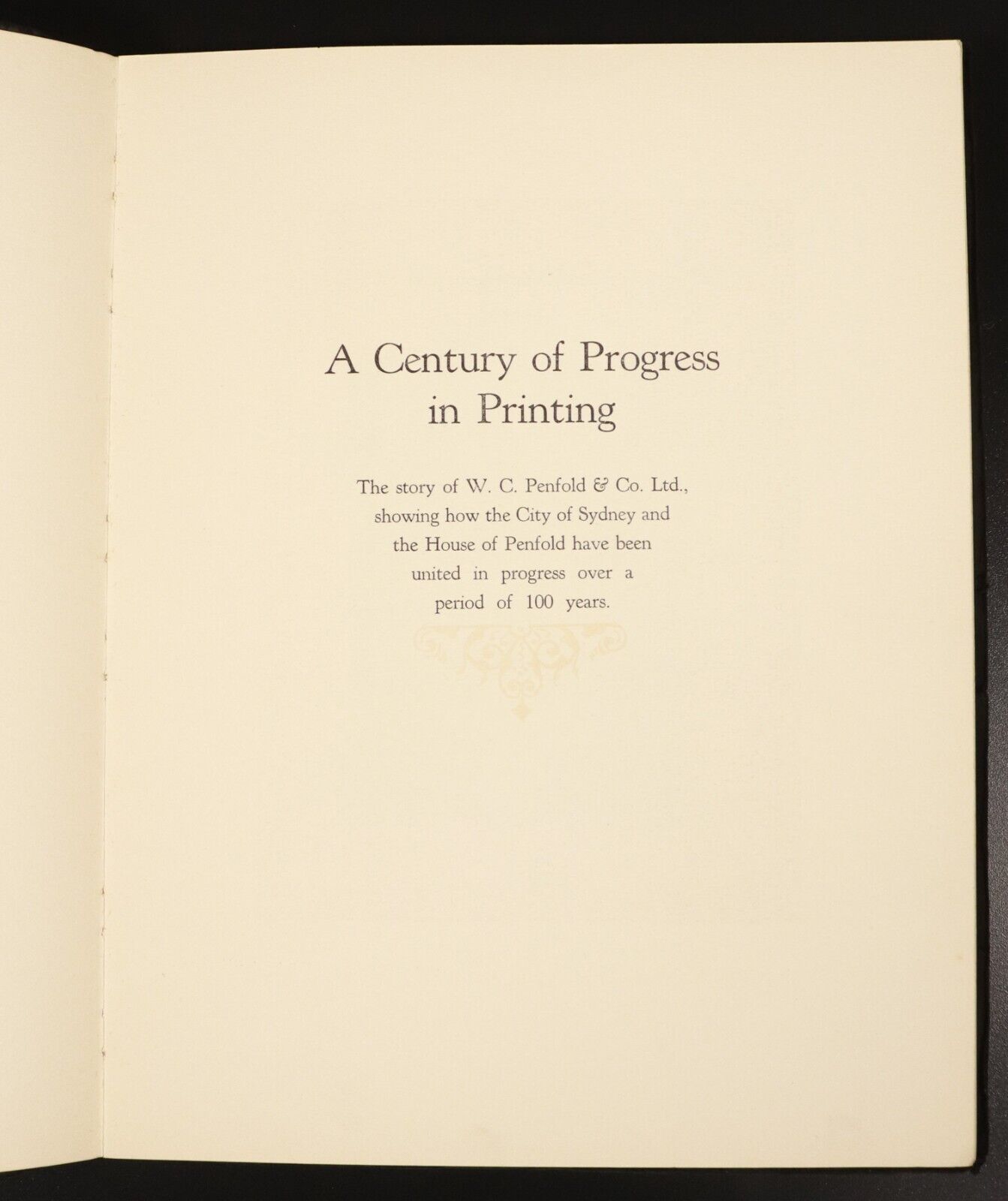 1930 A Century Of Progress In Printing Antique Australian History Book Penfold