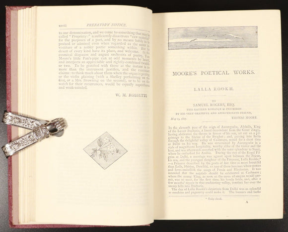 c1870 The Poetical Works Of Thomas Moore Illustrated Antique Irish Poetry Book