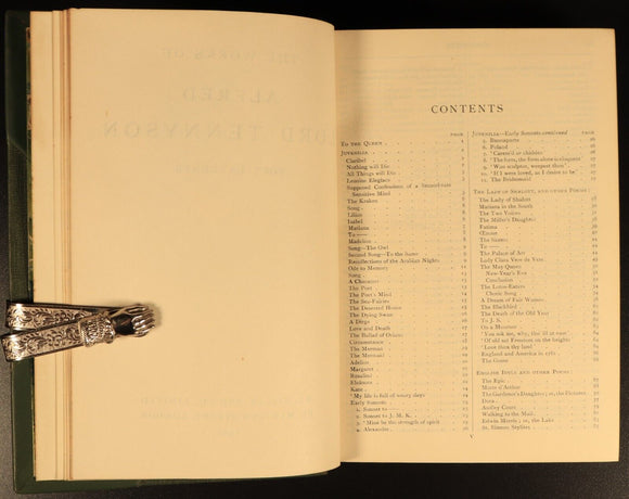 The Works Of Alfred Lord Tennyson 1926 Antique British Poetry Book Prize Binding
