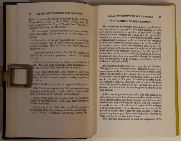 1972 Clever Introductions For Chairmen Vintage Speech Writing Reference Book