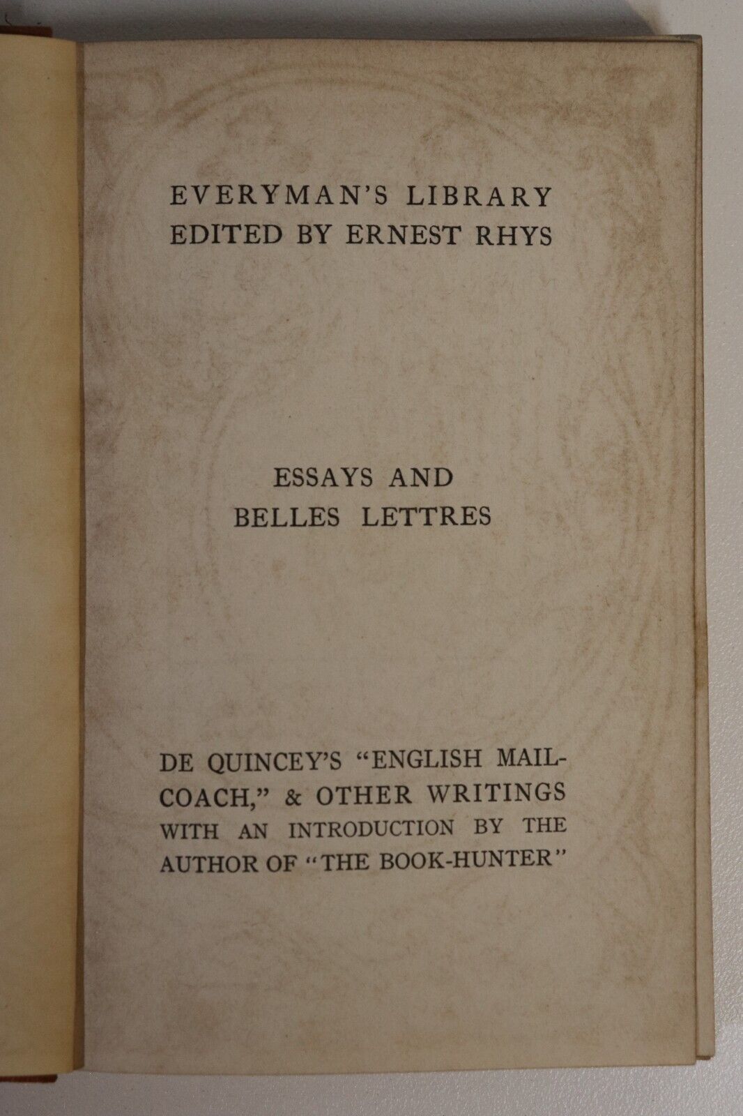 c1912 De Quincey's English Mail Coach & Other Essays Antique Literature Book - 0