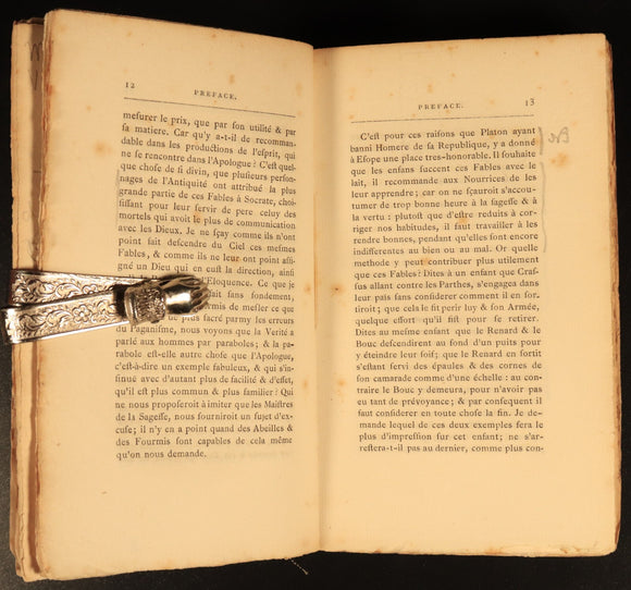 1868 Fables De La Fontaine Antiquarian French Literature Book 2vol Suit Rebind