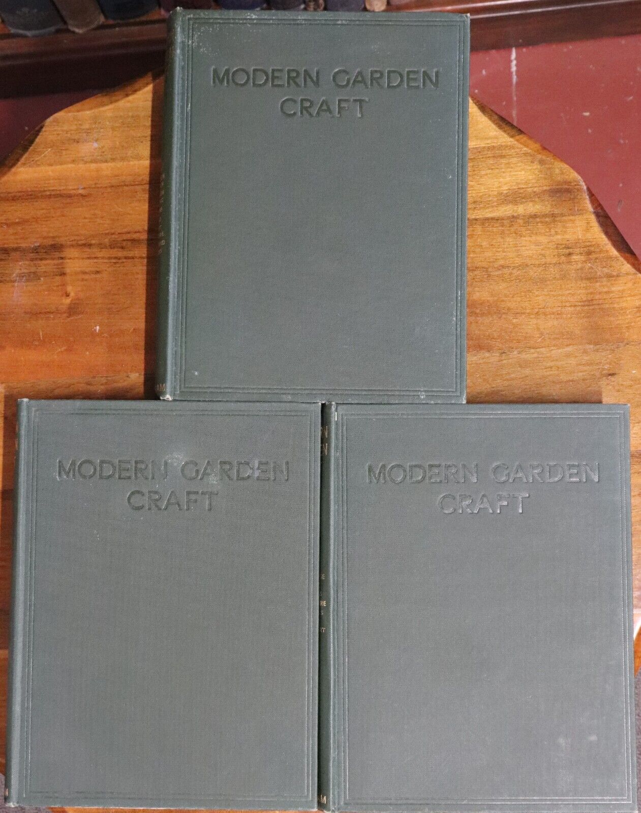 1936 3vol Modern Garden Craft by AJ Cobb Antique Gardening Reference Book Set