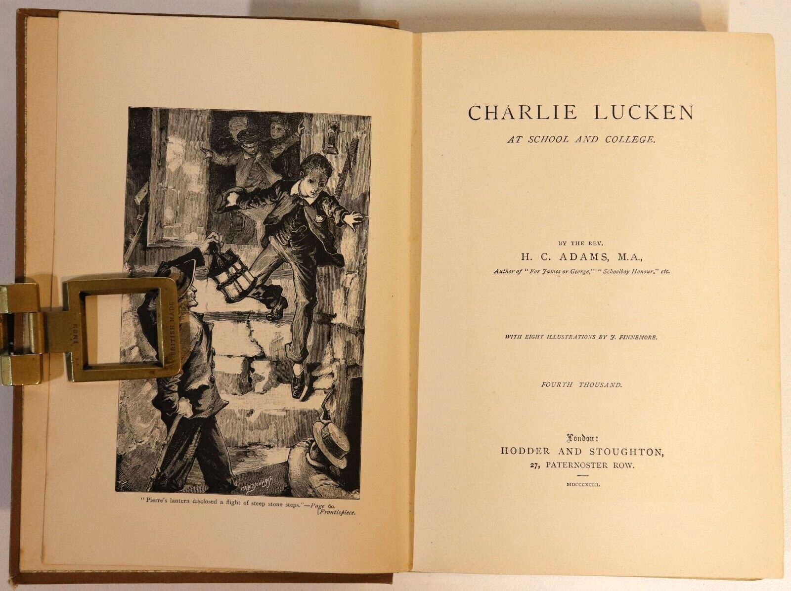 1893 Charlie Lucken by H.C. Adams Antique Illustrated British Fiction Book