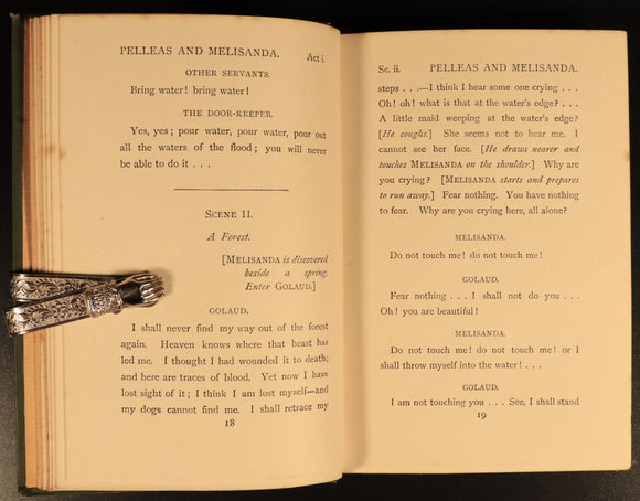 Two Plays by Maurice Maeterlinck c1900 Antique Drama Book Pelleas & Melisanda