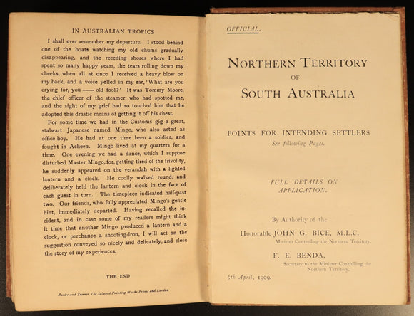 1909 In Australian Tropics by Alfred Searcy Antique Australian History Book