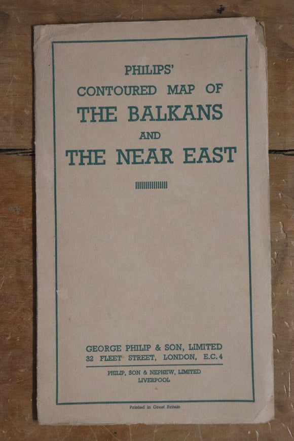 1941 The London Geographical Society Map of The Balkans Antique Map