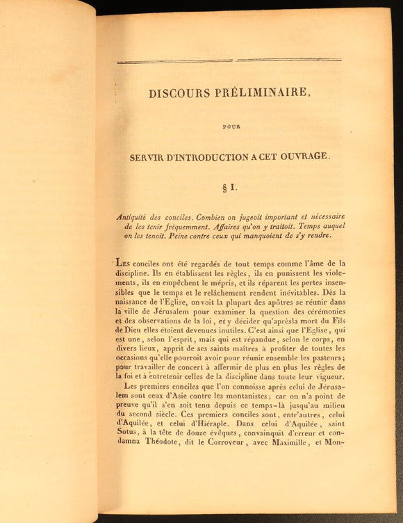 1841 Dictionnaire Des Conciles Par Filsjean Antiquarian French Theology Book