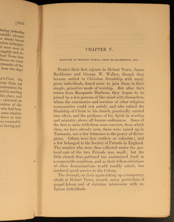 1862 Life Of George W. Walker of Hobart Town Antiquarian Australian History Book