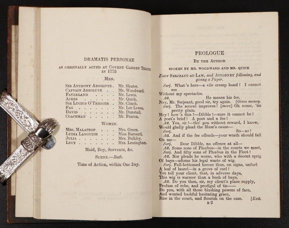 1906 The Dramatic Works Of Richard Brinsley Sheridan Antique Irish Drama Book