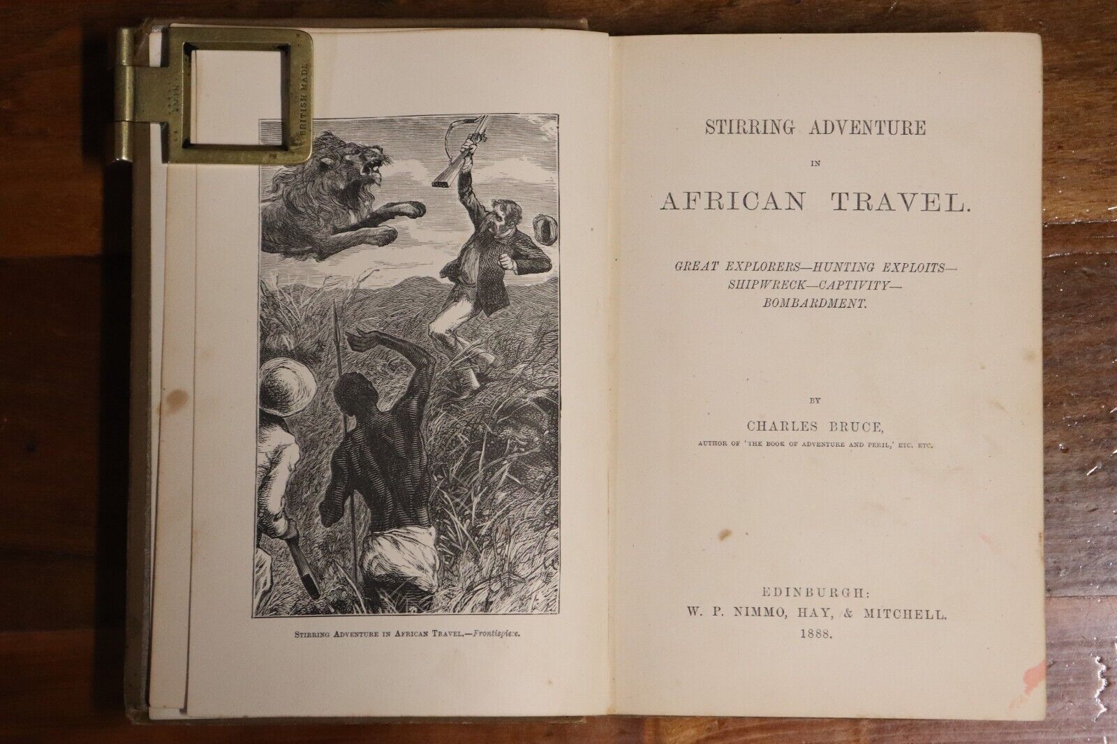 1888 Stirring Adventure In African Travel by Charles Bruce Exploration Book - 0