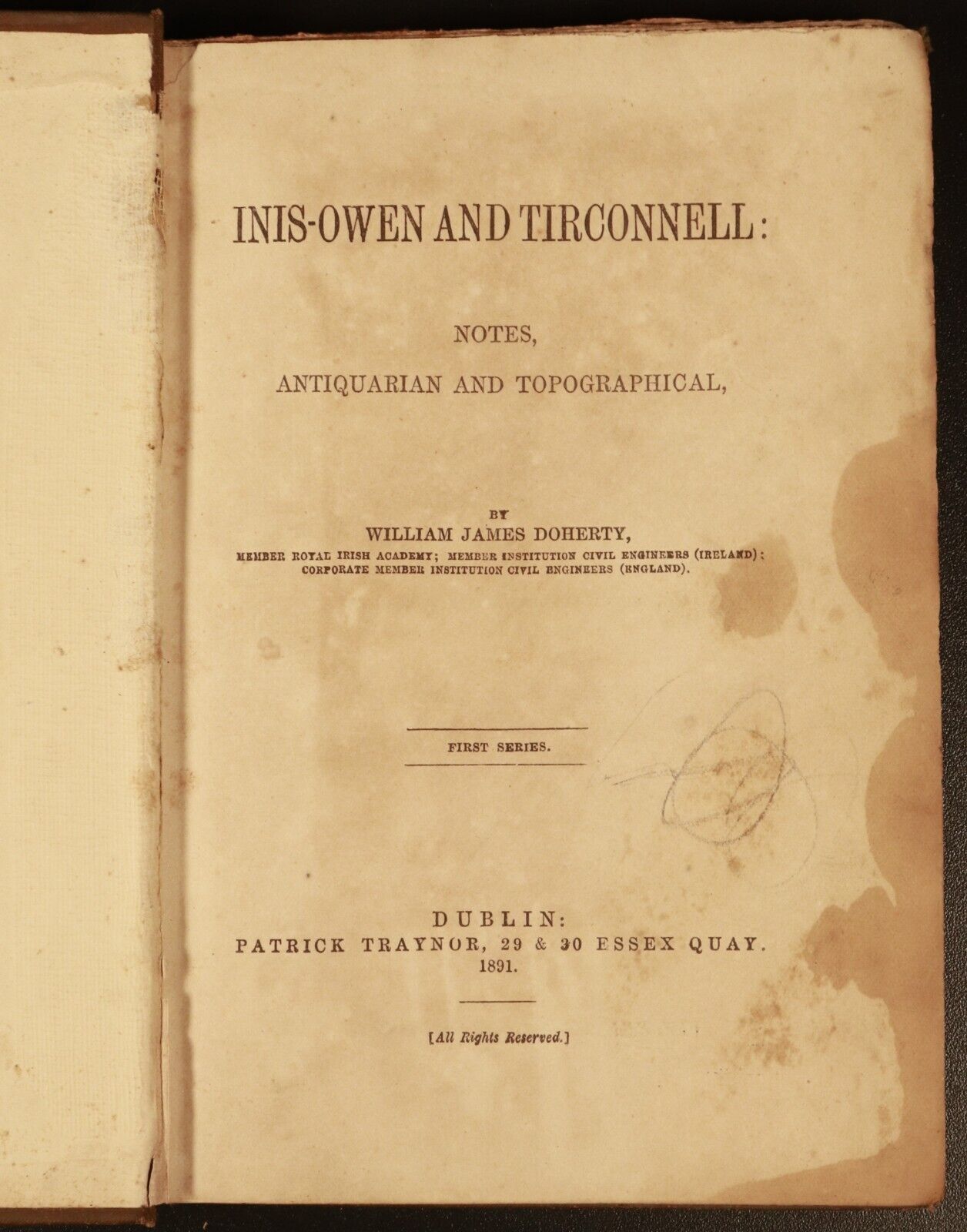 1891 Inis-Owen & Tirconnell by W Doherty Antiquarian Irish History Book 1 of 100