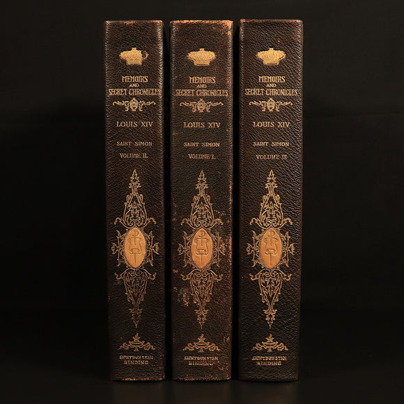 Memoirs Of Louis XIV & Regency 3vol Set 1901 Antique French Royal History Book