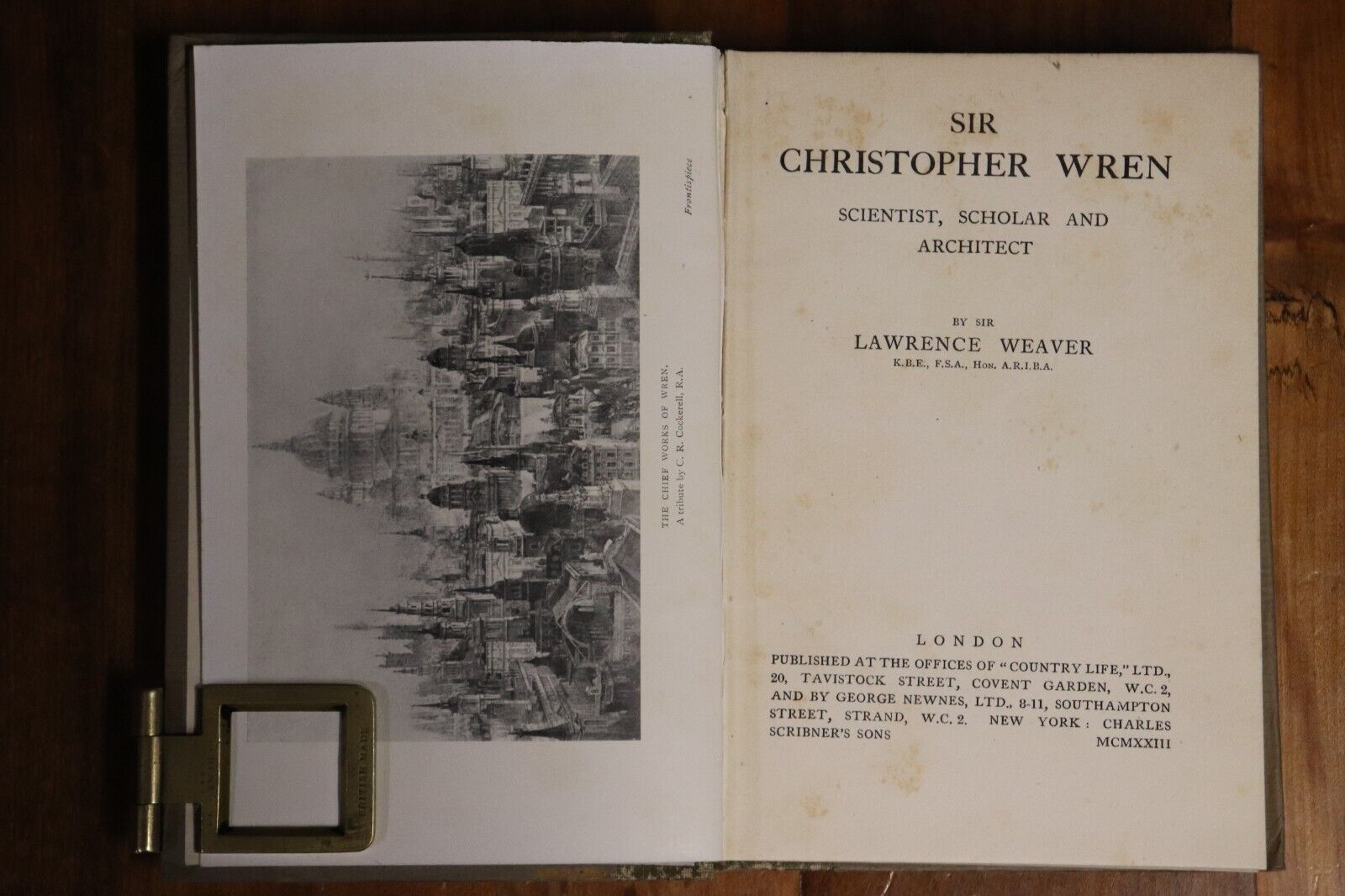 1923 Sir Christopher Wren: Scientist Scholar & Architect Antique Reference Book