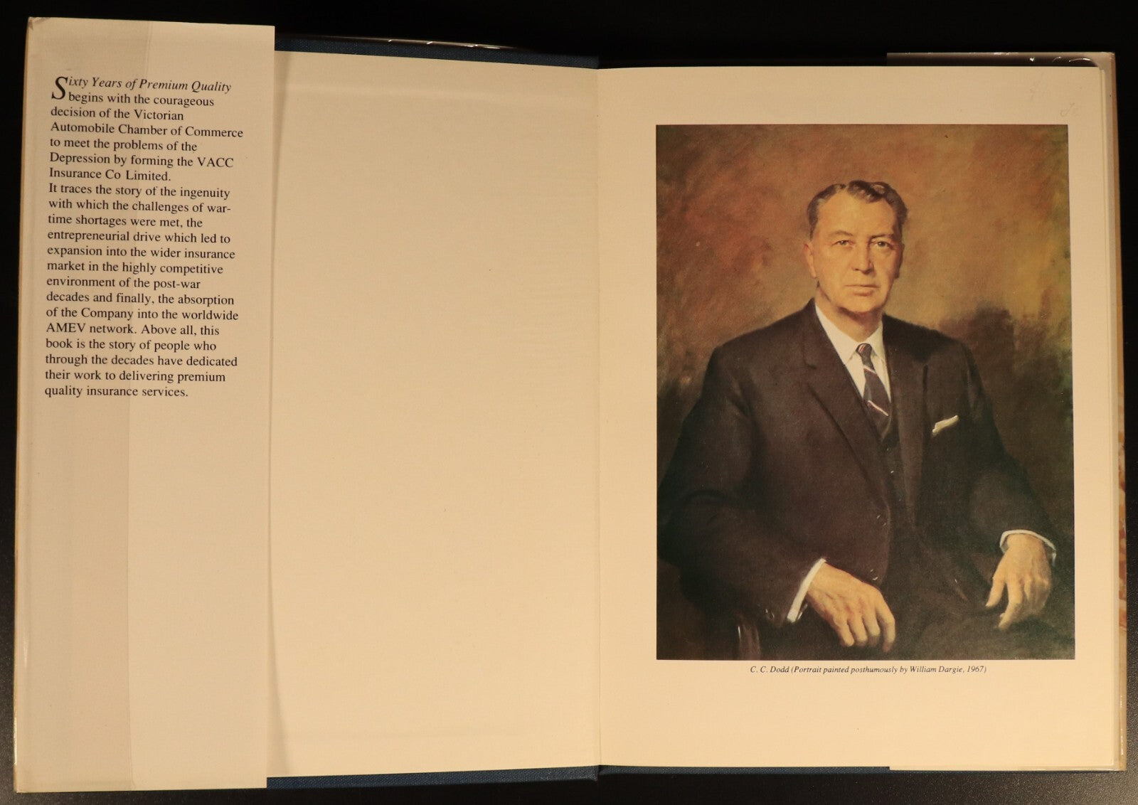 1989 Sixty Years Of Premium Quality VACC Insurance Australian History Book