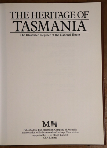 1983 The Heritage of Tasmania Australian Colonial Architecture Reference Book - 0