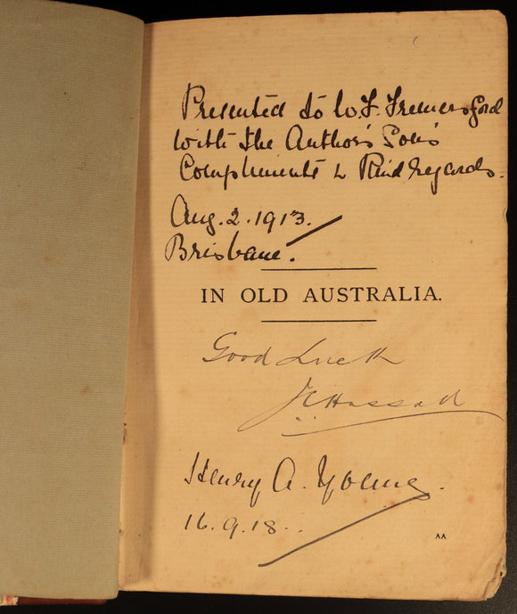 1902 In Old Australia Records From 1794 Antique Australian History Book SIGNED