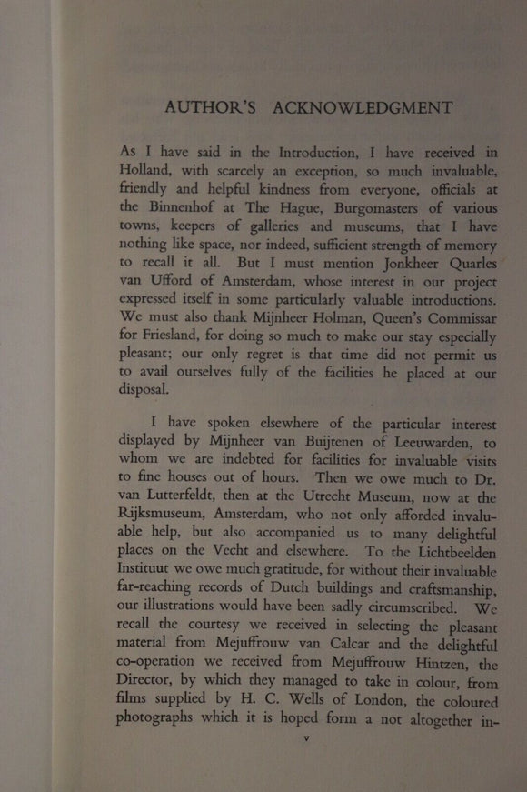 c1948 The Netherlands by Sachaverell Sitwell Antique Dutch History Book