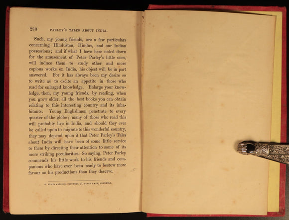 c1857 Our Oriental Kingdom by Peter Parley Antiquarian Indian History Book