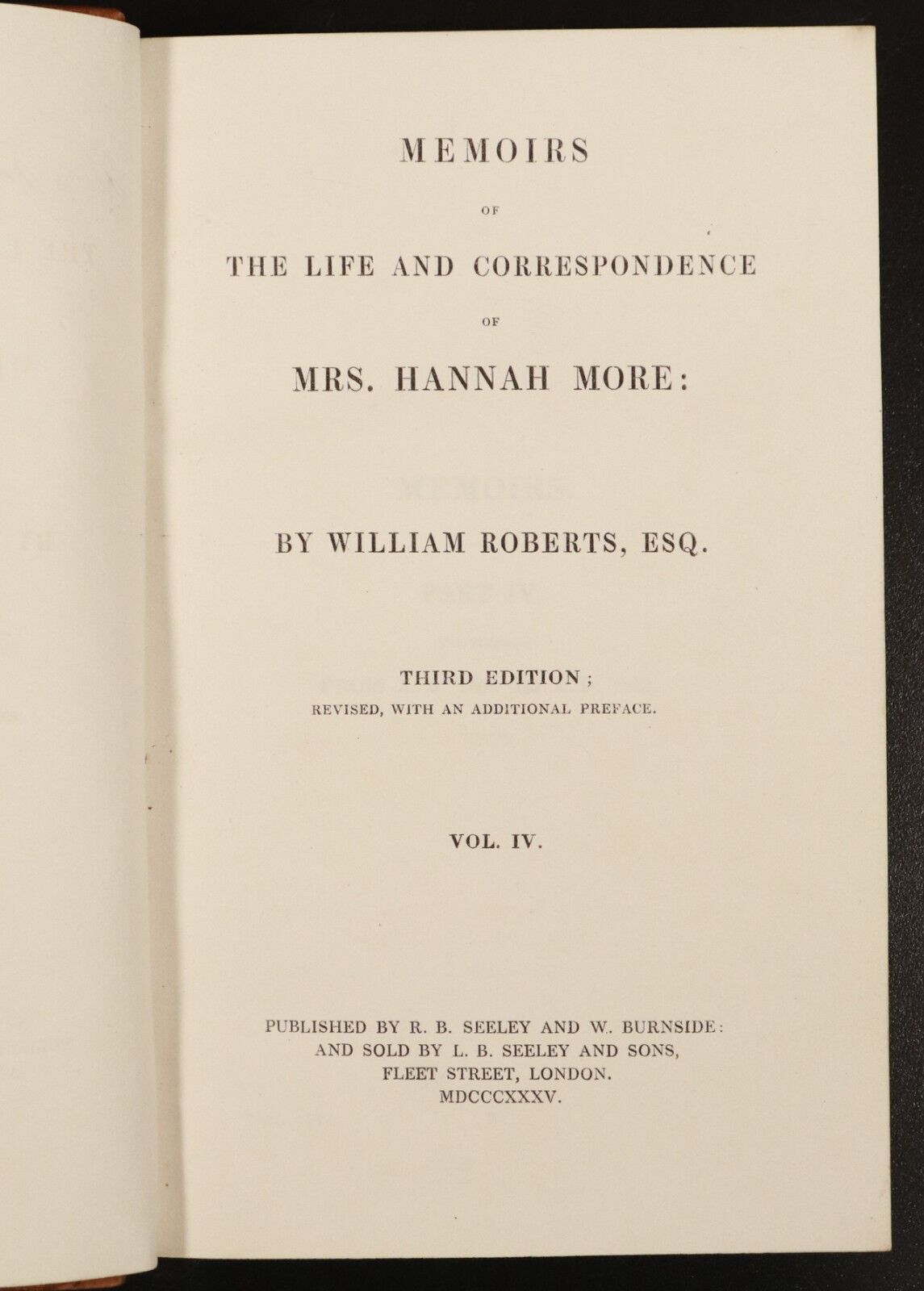 1835 Memoirs Of Mrs Hannah More by W. Roberts Antiquarian British History Book - 0