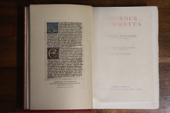 1926 Amorous Fiammetta by Giovanni Boccacci Antique Italian Fiction Book