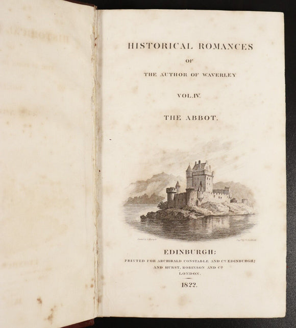 1822 6vol Historical Romances by Walter Scott Antiquarian Fiction Book Set