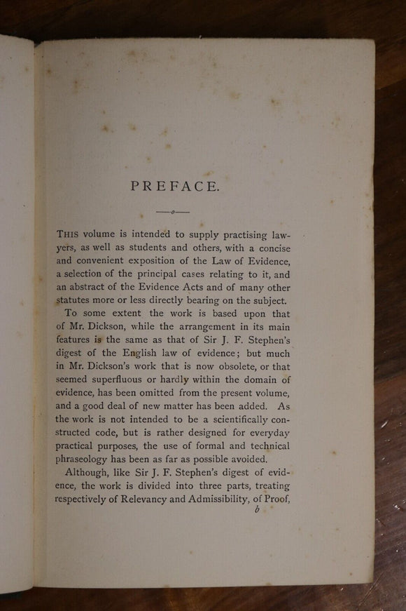 1882 Digest Of The Scottish Law Of Evidence Antique Scottish History Book 1st Ed