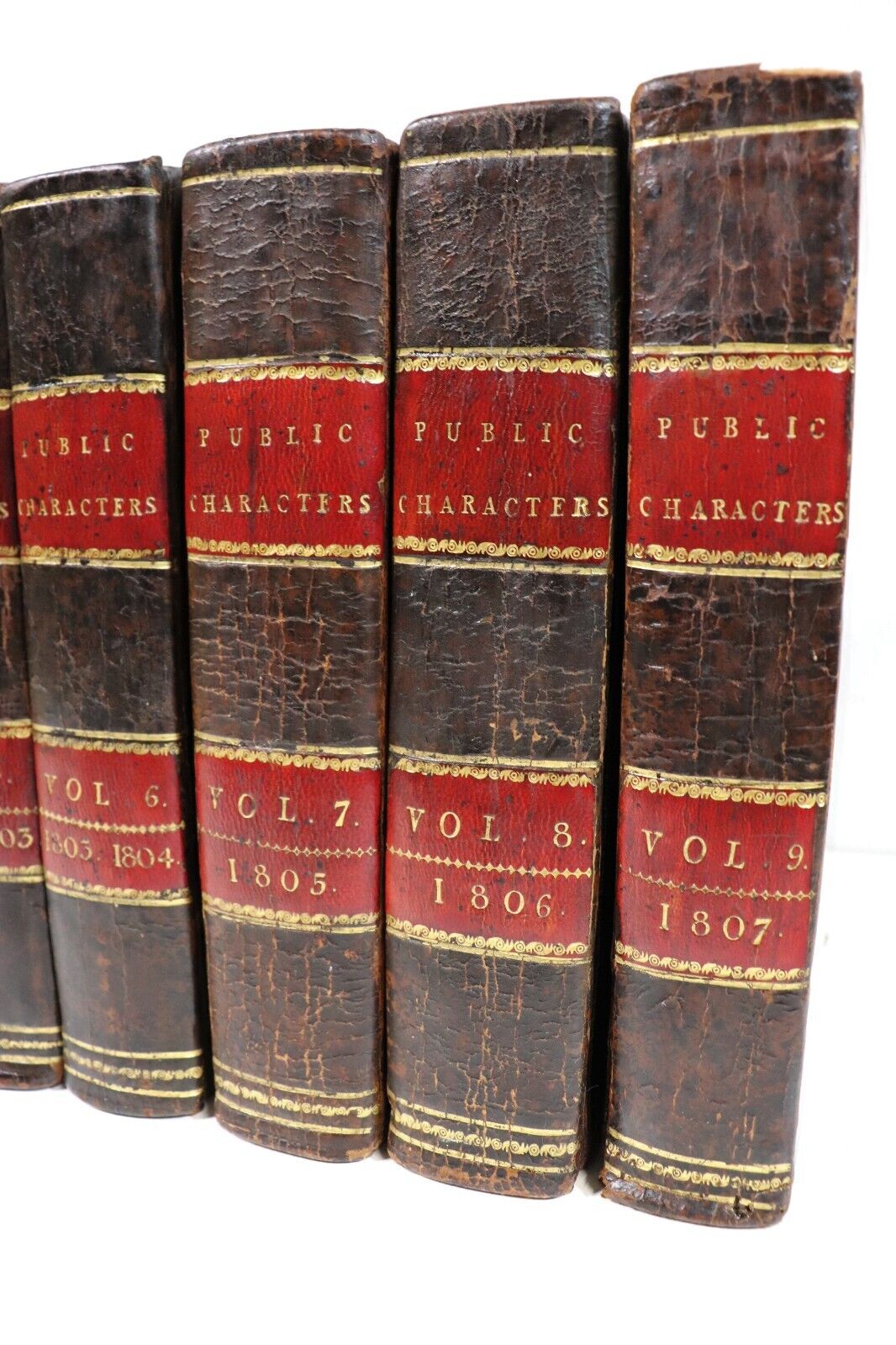 1798-1807 8vol British Public Characters: R Phillips Antiquarian Book Set