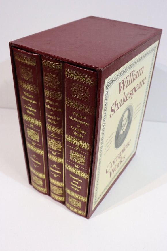 1987 3vol The Complete Works of Shakespeare Classic Literature Book Set