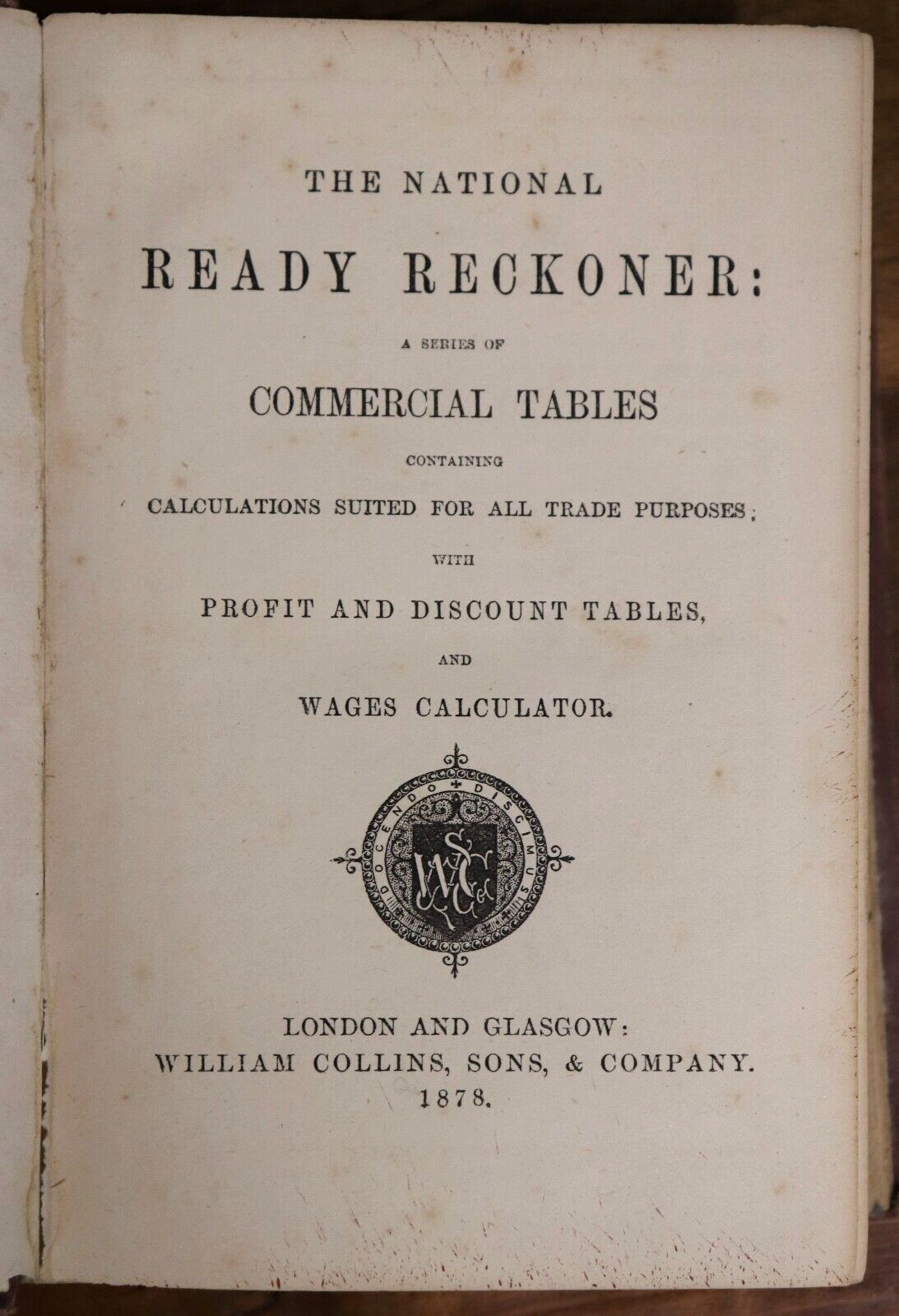 1878 The National Ready Reckoner Antique British Financial Reference Book - 0