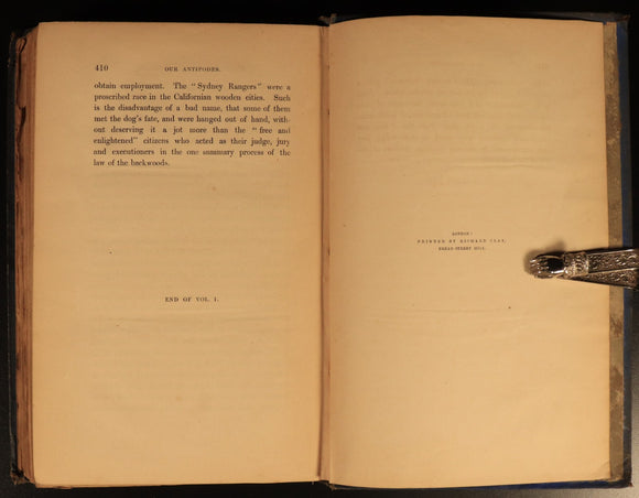 1852 Our Antipodes Australasian Colonies Antiquarian Australian History Books