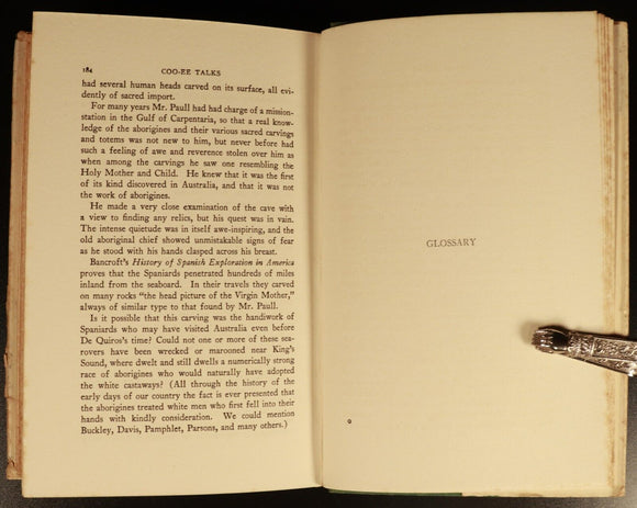 1928 Coo-ee Talks by W. Robertson Australian Aboriginal History Book 1st Edition