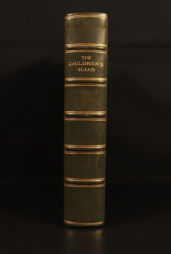 The Children's Iliad by Homer 1925 Antique Fiction Book Prize Leather Binding