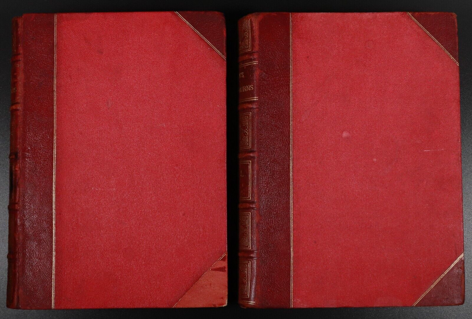 c1890 2vol The Works Of Robert Burns by William Wallace Antique Poetry Book Set