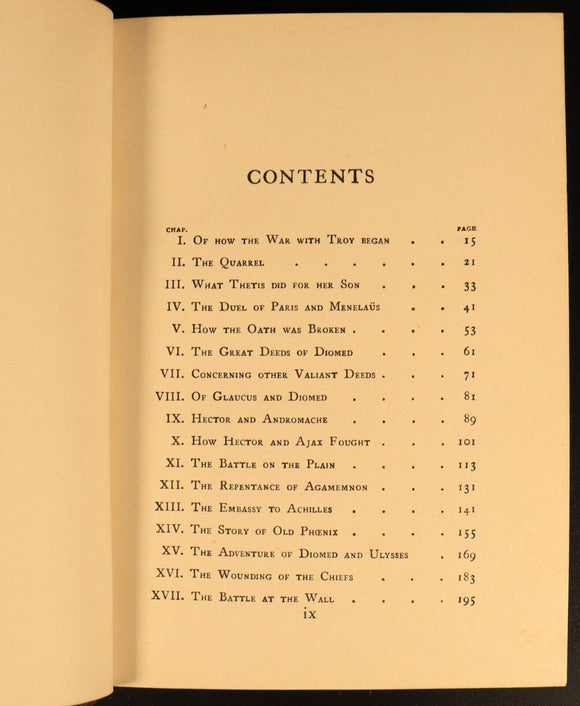 The Children's Iliad by Homer 1925 Antique Fiction Book Prize Leather Binding