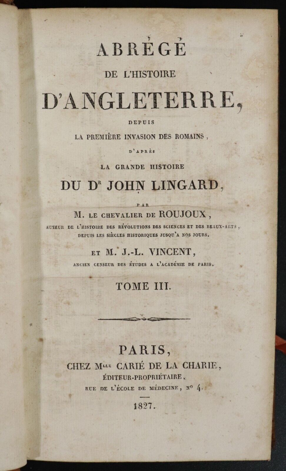 1827 5vol Abrege De L'Histoire D'Angleterre Antiquarian History Of England Books