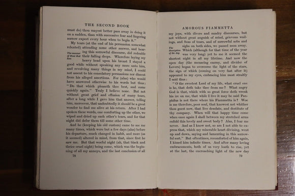 1926 Amorous Fiammetta by Giovanni Boccacci Antique Italian Fiction Book