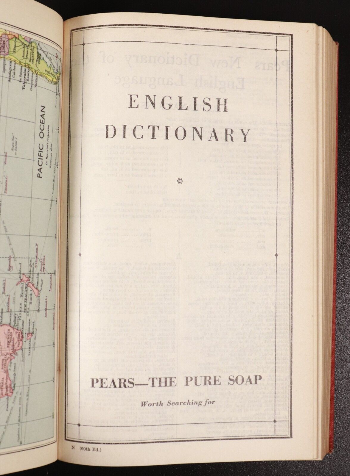 1950 Pears' Cyclopaedia 60th Edition Antique Reference Book Illustrated Maps