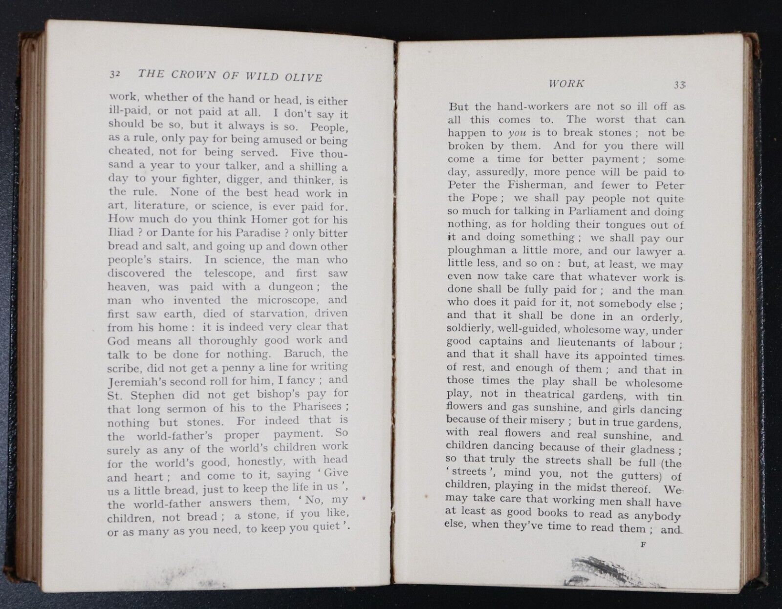 c1910 The Crown Of Wild Olive by John Ruskin Antique Book Of Three Lectures